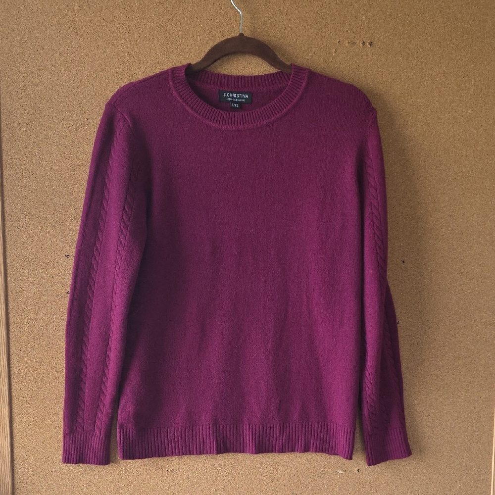Cashmere S.Christina Sweater L/XL Burgundy Soft Luxury Knit